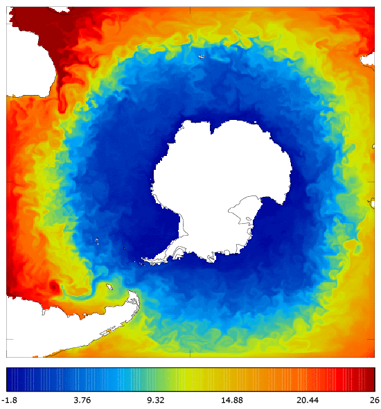 FOAM potential temperature (°C) at 5 m for 01 April 2005
