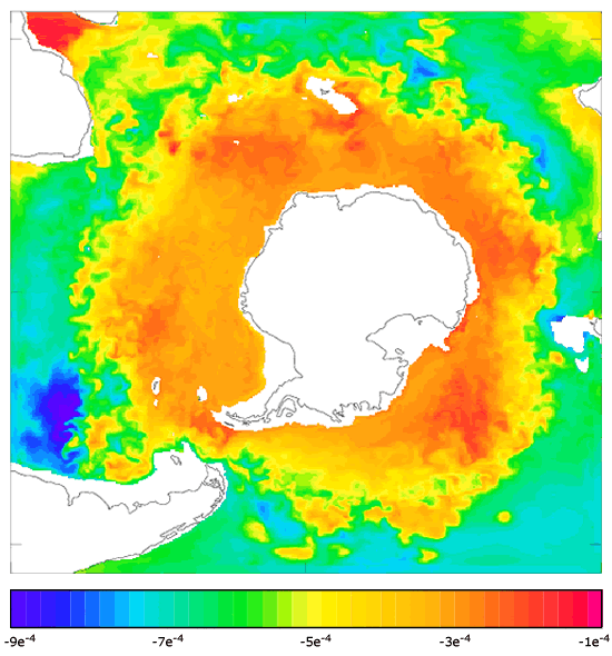 FOAM salinity at 995.5 m for 01 August 2004