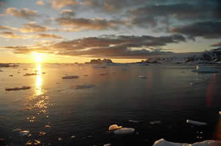 Sunset at Rothera in the Antarctic